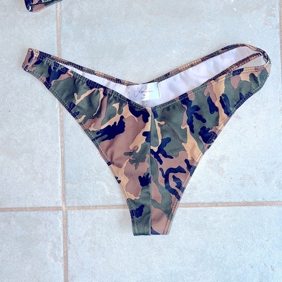 Laina Rauma SET bikini top and bottom Medium Large camouflage camo thong swim - Picture 3 of 10